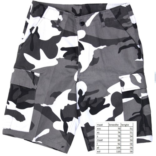 korte broek fostex, wit camo urban