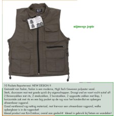 bodywarmer groen nylon met gaas op de rug