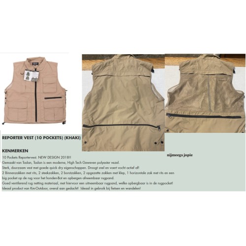 bodywarmer khaky nylon met gaas op de rug