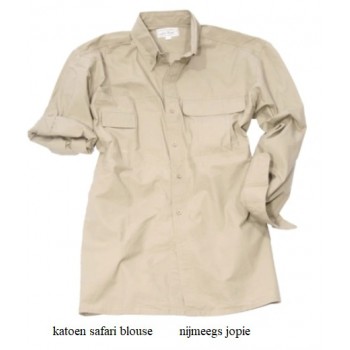 blouse khaky katoen, travel, maat XL of XXL. KM