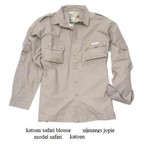 blouse katoen, model safari, maat XL