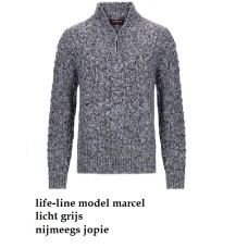 schippers trui  Life-line model Marcel. licht grijs