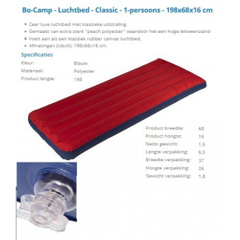 Bo-camp luchtbed classic 1 persoons