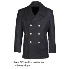 Marine jas van 50% wol, blauw, 