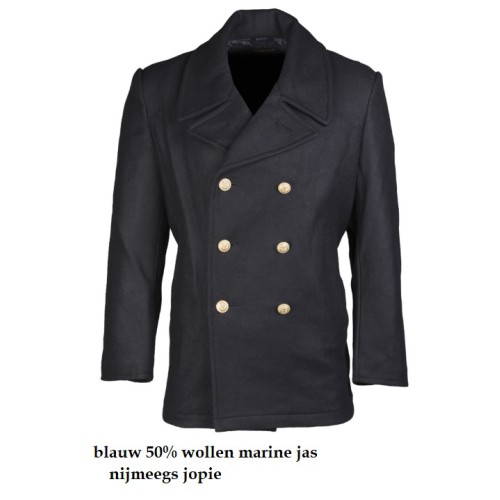 Marine jas van 50% wol, blauw, 