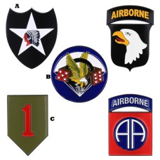 airborne metaal logo embleem, A, B of C