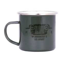 mok, emaille, US Army, grill auto, drinkbeker