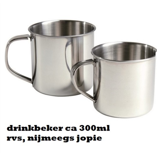 mok rvs, ca 300 ml, per stuk, drinkbeker