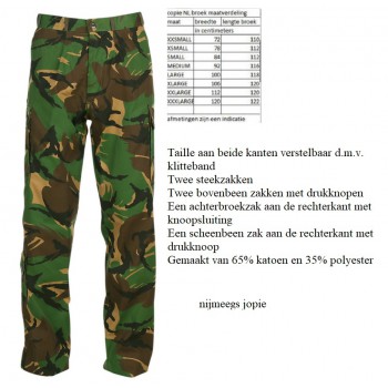 woodland camouflage broek, KL, copie, bovenband verstelbaar met velcroband