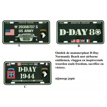 autonummerbord D-Day 2024, diverse prints