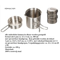pannenset hoog met deksel, rvs, hoogte ca 16cm pannenset hoog met deksel, rvs, hoogte ca 16cm