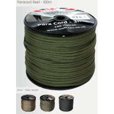 touw paracord 3mm, 100 meter op rol