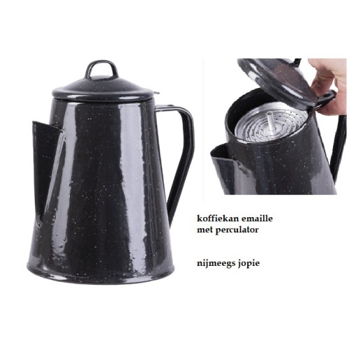 koffie kan emaille met percolator, zwart