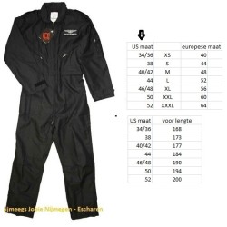 Piloten-overall zwart, volwassen maten Piloten-overall zwart, volwassen maten