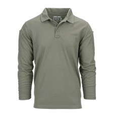 Polo stretch quick dry, groen, lange mouw