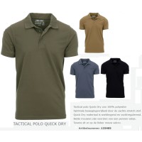 Polo korte mouw, stretch quick dry, groen, khaky, zwart of grijs