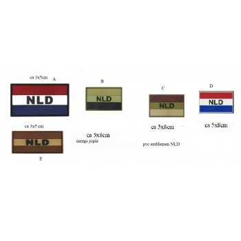 embleem nederlandse vlag NLD bruin achtig, klein, PVC, nr E