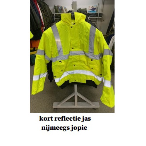 reflecterende korte werkjas, geheel neon