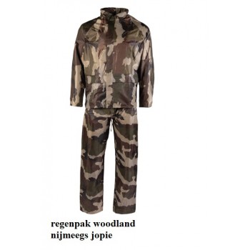 regenpak, jas en broek lichtgewicht, camouflage