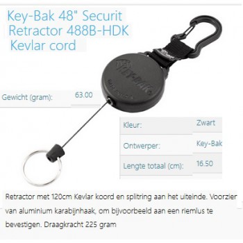 sleutelhouder, key-bak, retractor, 120 cm