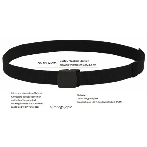riem security, elastisch, zwart