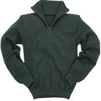 schippers trui, 100% wol groen,  "Woolmate"