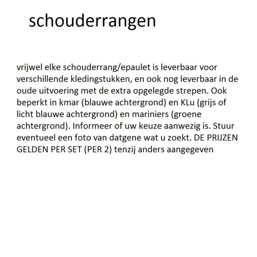 schouderepauletten info, rangonderscheiding