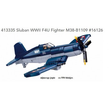 sluban 1109 vliegtuig blauw F4U fighter