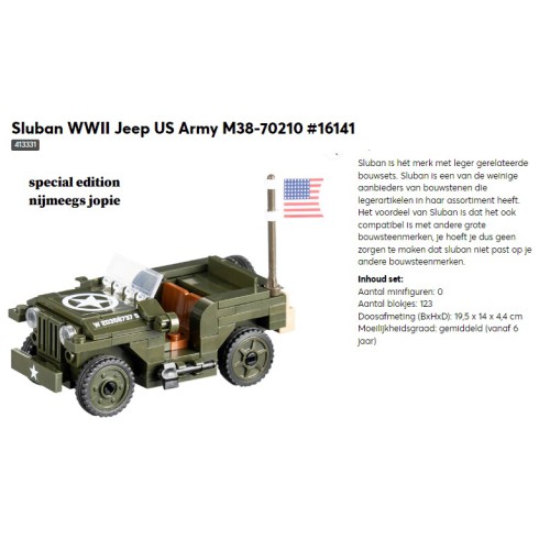 sluban 70210  WW2 Jeep US army, special