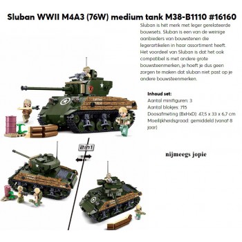 sluban 1110 M4A3 tank