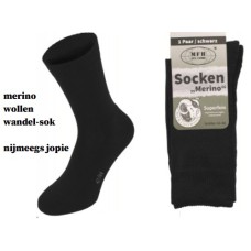 sokken merino wol, mooie dunne serie, zwart