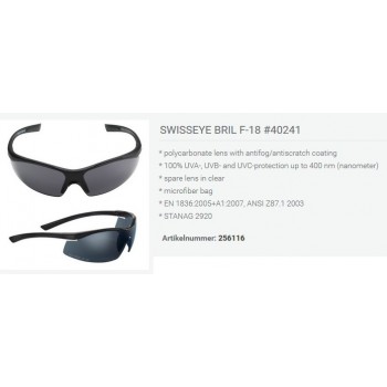 airsoft bril SwissEye bril F-18, zwart