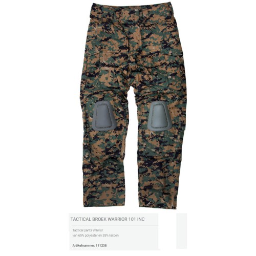 tactical legerbroek Warrior 101NC, digital camo