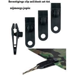 tarp clips, per 4, zwart