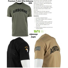 t-shirt Airborne met badge, zware kwaliteit