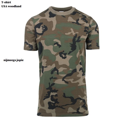 t-shirt woodland camouflage, USA camo