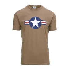 t-shirt met opdruk ww2, bruin