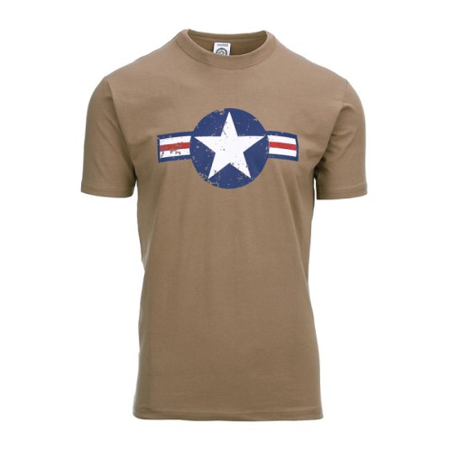 t-shirt met opdruk ww2, bruin