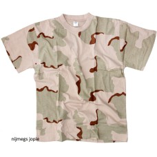 t-shirt desert camouflage, korte mouw