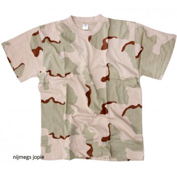 t-shirt desert camouflage, korte mouw