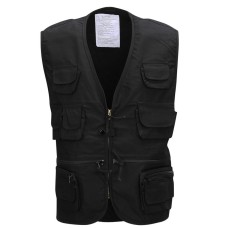 tropical vest, met diverse zakken, zwart, dunne bodywarmer