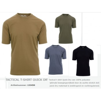 t-shirt tactical quick dry, korte mouw
