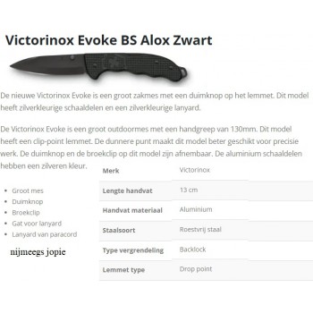 victorinox Evoke, zwart eenhandsmes