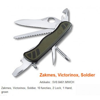 victorinox soldier zakmes, one hand
