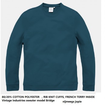 sweater 80%katoen/20%polyester Vintage industries, model Bridge