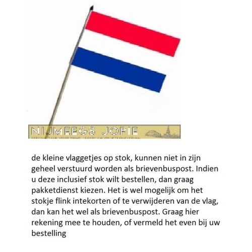 de kleine vlaggetjes op stok, info