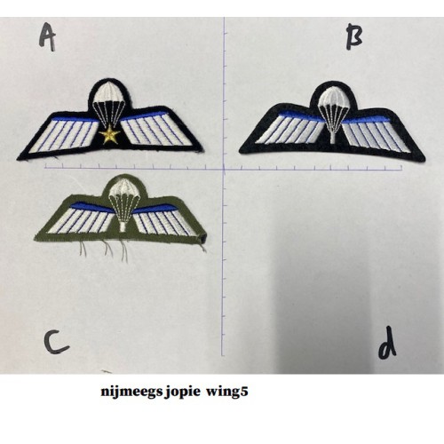 wing zwarte ondergrond, blauw wit met balk B