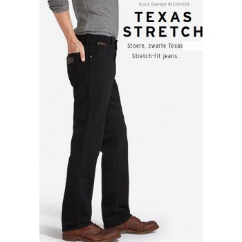 wrangler texas, zwart stretch spijkerbroek