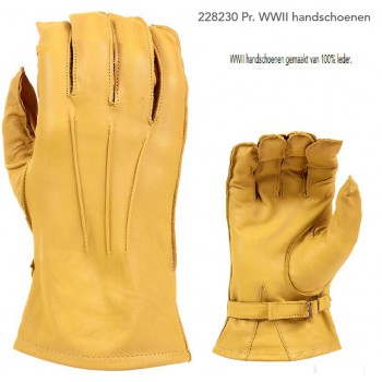 handschoen WW2 leer, licht bruin