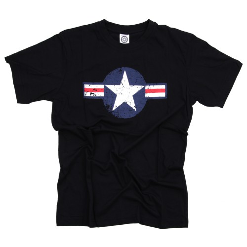 t-shirt met opdruk ww2, zwart